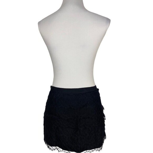 Haute Hippie Women’s Black Tiered Lace Minimalist Mini Skirt Large/W32‎ - Picture 4 of 10